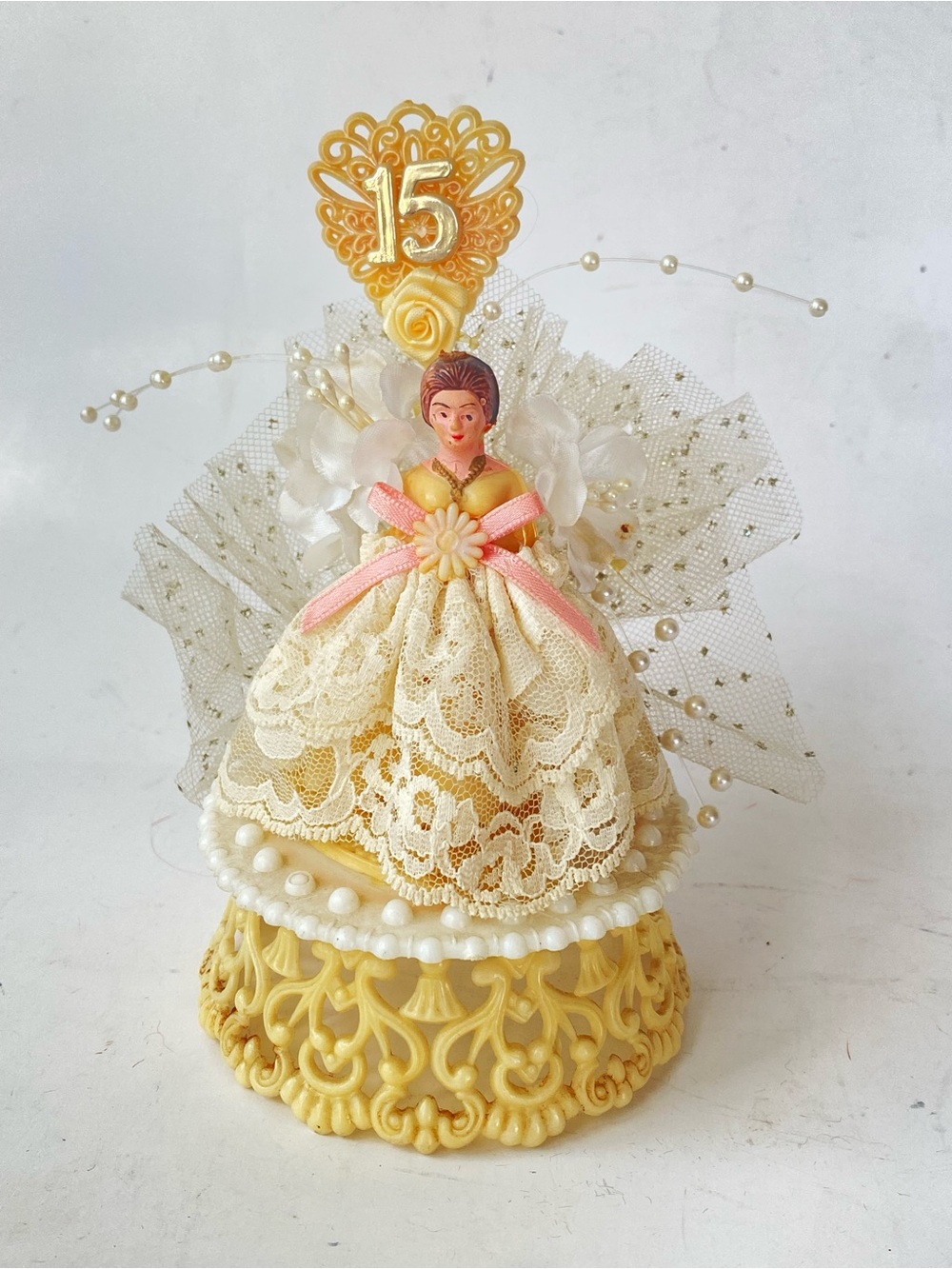 Vintage MCM PlasticCincenera Centerpiece/Cake Topper Doll